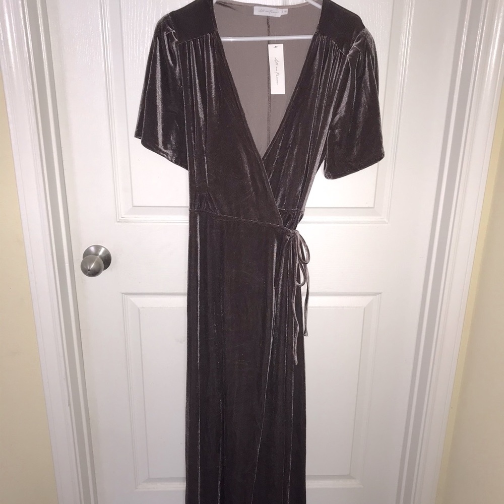 Velvet wrap dress